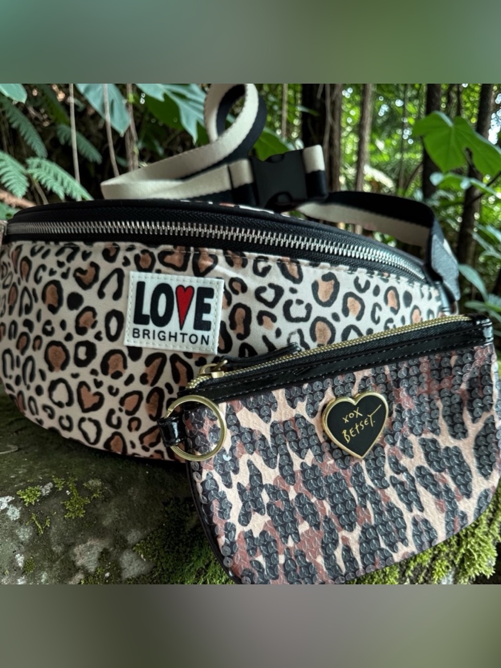 Brighton & BETSEY ANIMAL print bag & Betsey Johnson pouch TWO FER NWOT - Picture 2 of 11